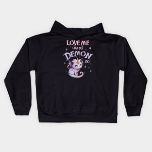 Creepy Cute Kawaii Unicorn Cat Caticorn Pastel Goth Kids Hoodie